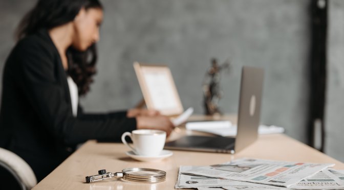 lady working at desk