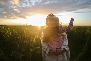 Parenting plan - Mother and daughter looking out over the fields