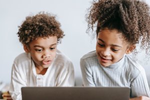 Children on a video call