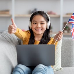 Little girl with a UK flag