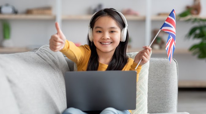Little girl with a UK flag