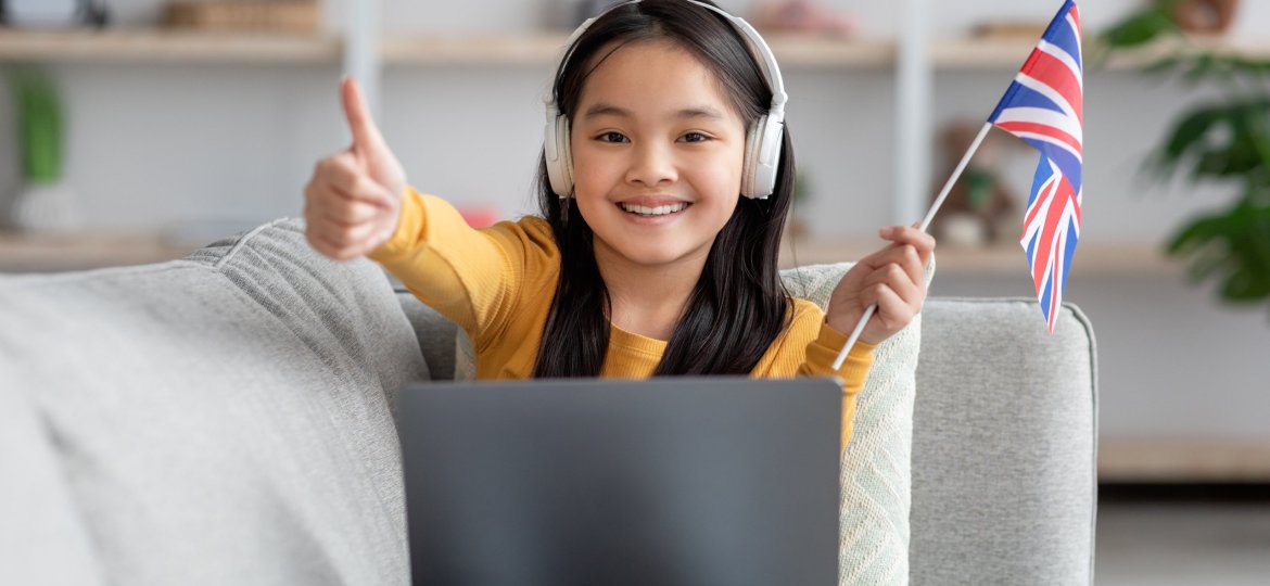 Little girl with a UK flag