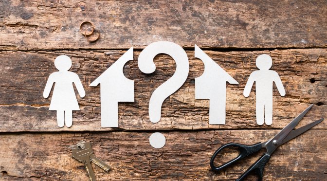 Splitting Marital Assets Paper cut out man and woman