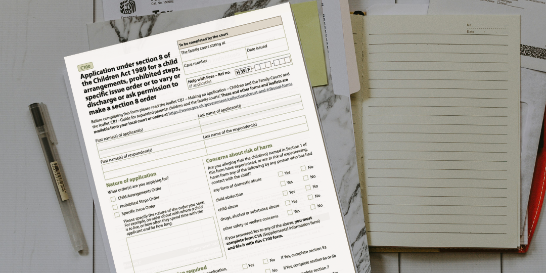 pile of forms - C100 application