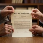 two sets of hands fighting over a will in civil mediation