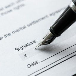 Signing a legal marital agreement