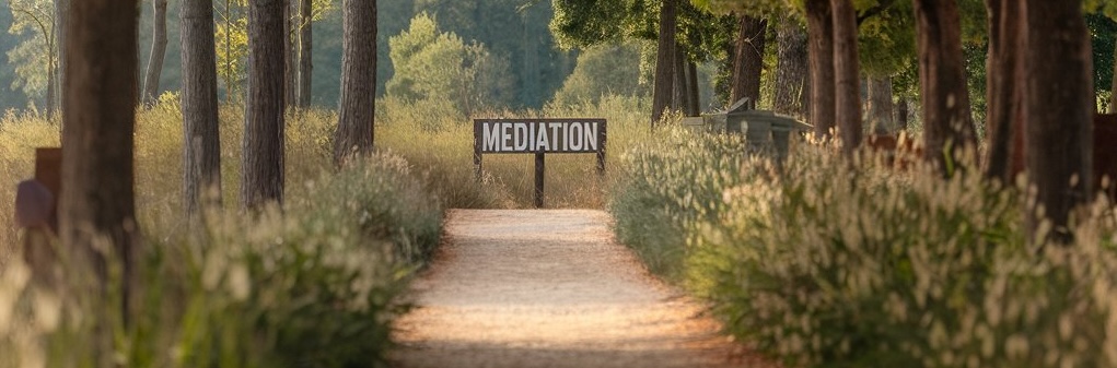 a path leading to a mediation sign