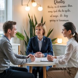 Man and woman in a joint mediation meeting with a family mediator